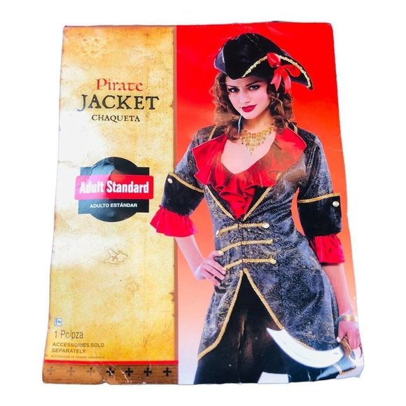1042 Adult standard Pirate jacket Halloween cosplay FREE ACCESSORIES - Picture 1 of 5